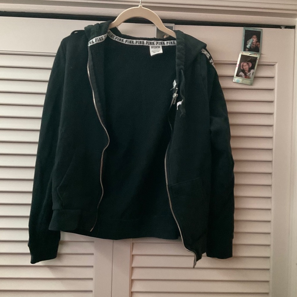 Black zip up hoodie from Pink